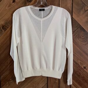 Ivory A-K-R-I-S 100 years Mulberry Silk Blend Sheer AKRIS Top
